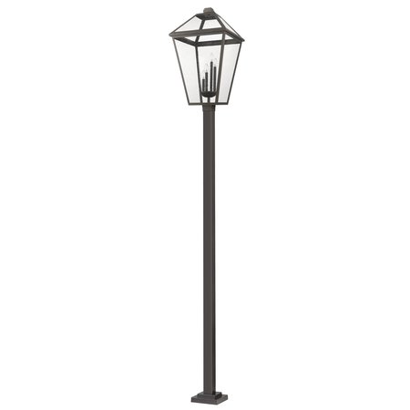 Z-Lite Talbot 4 Light Outdoor Post Mounted Fixture, Oil Rubbed Bronze And Seedy 579PHXLXS-536P-ORB